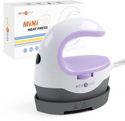 HTVRONT Mini Heat Press Machine, Small Heat Press Portable Iron Press Machine for T Shirts, Hats, Heating Transfer Projects (Purple)