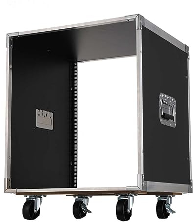 CDZHLTG 12 HE 19 Zoll Netzwerkschrank Server Schrank, Equipment Rack Abschließbar mit 4 Rollen, Traglast 200 kg, Tischrack Netzwerk Rack Serverschrank Audio-Rack, Schwarz