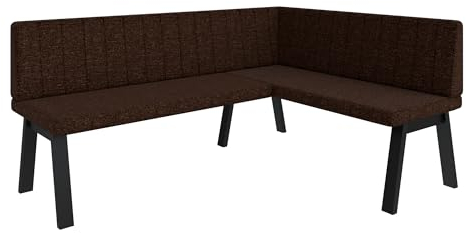 FURNISTAR Eckbank Akiko Metal A - Eckbankgruppe für Ihrem Esszimmer, Küche modern, Sitzecke, Essecke. Perfekt für Küche, Büro und Rezeption. Solide und Starke Verarbeitung. (168x128-Rechts-Inari28)