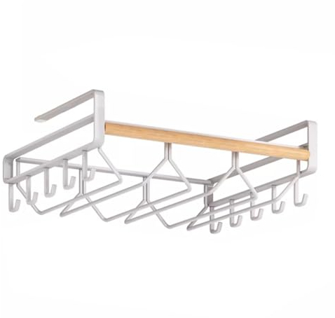 ZYZSY Wine Glass Rack, Stemware Rack Hanger, Metal Wine Glasses Hanger, Nail Free Wine Glass Holder Under Shelf, For Red Wine Glass, Champagne Glass, Cocktail Glass