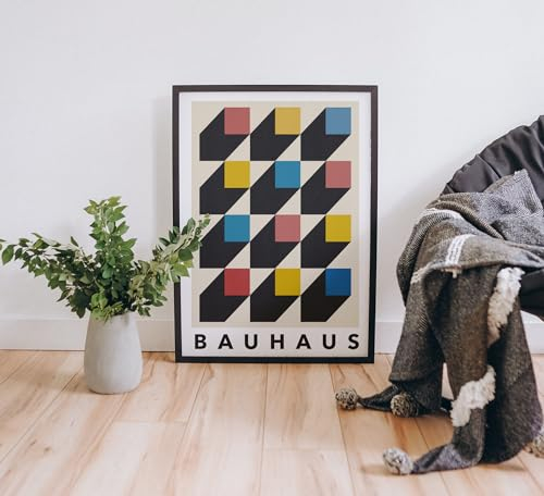 Bauhaus Stil Poster Plakat - Vintage Retro Design mit Geometrischen Formen A2