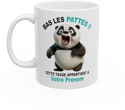 Jm-Déco Mug personnalisé Personnalisable Bas Les Pattes - Idée Cadeau - plusieurs modèles (Panda)