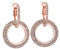 PULABO Zircone cubico placcato in oro rosa con strass di cristallo doppio cerchio croce anello orecchini gioielli con perno per le donne portatile e utile durevole