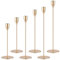6 Kerzenständer Gold,Kerzenständer Stabkerzen 33/29/23cm,Hochzeit Kerze Stand，Geburtstag Vintage Dekoration，Metall KegelKerzenleuchter,Geeignet für Romantisches Candle Light Dinner,Jubiläum,Hochzeits