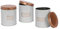 Harbour Housewares 3pc Round Metal Tea Coffee Sugar Canisters Set - White/Copper - Kitchen Storage Tin Caddy Container Tea Coffee and Sugar Canister Jars with Lid