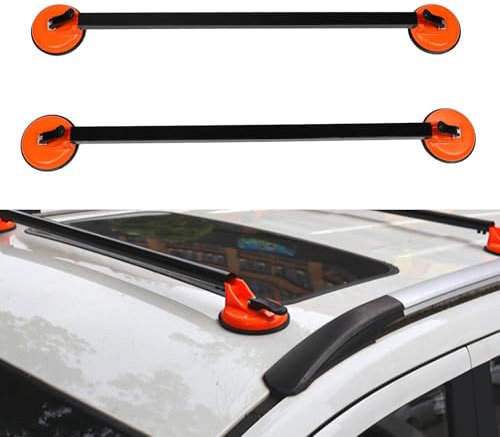 Barres Transversales de Galerie de Toit de Voiture 2 Pièces, Barre de Toit Universelle de 36,22 Pouces, Galeries de Toit, Support à Ventouse, Porte-Bagages