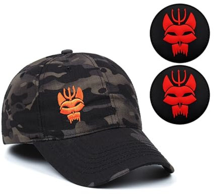 YUSENGMOO Black Camouflage Seal Team Six Baseball Cap,Snapback Stretchable Hat Running/Fishing,Tactical Seals Hat+Patch (2,L)