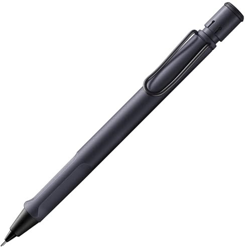 Lamy safari steel black Druckbleistift - klassicher Minenbleistift mit ergonomischem Griff & Gehäuse aus ASA-Kunststoff - Bleistift mit Feinstrichmine M 41 in Strichbreite 0,5 mm & Radiertip