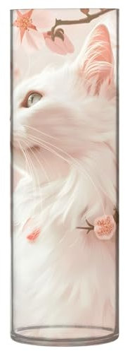 Blumenvase, unzerbrechlich, dekorativ, modern, Kunststoffvase, für Büro, Zuhause, Meetingtisch, weiße Katze