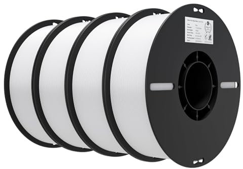 Creality Ender PLA Filament 1.75mm 4kg Weiß, 3D Drucker Filament PLA, Maßgenauigkeit +/-0,02mm Vakuumverpackung (4 x 1kg Spule, 4 Weiß)