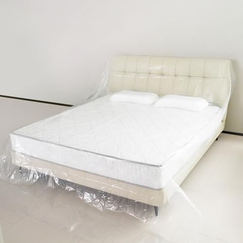 Lanboon Lot de 2 housses en plastique pour meubles, housse de canapé en plastique pour le déménagement et le rangement, housse de protection imperméable pour canapé-lit, sofa, housse de rangement pour