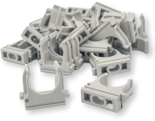 CusoTec Klemmschellen M20 50 Stück für Installationsrohr Rohrschellen für Isorohre grau