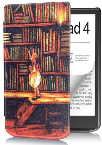 Huanghua Étui fin en cuir PU pour liseuse Vivlio Inkpad 4 7,8 avec fonction veille/réveil automatique (TSG NH)