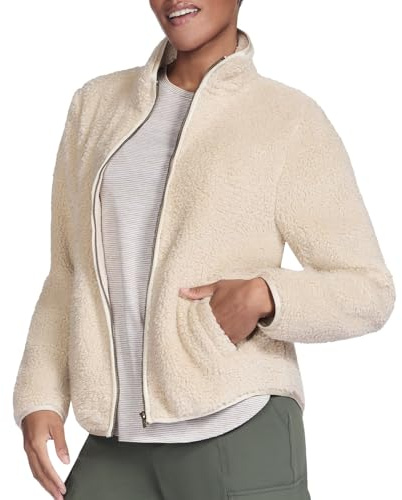 Skechers Go Walk Sherpa Full Zip Jacket, Sahara, Medium