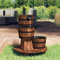 Générique Fontaine à Eau sur Roues Pompe 55x55x80 cm Bois de Sapin Massif,Fontaines & Cascades,9.75KG-363336