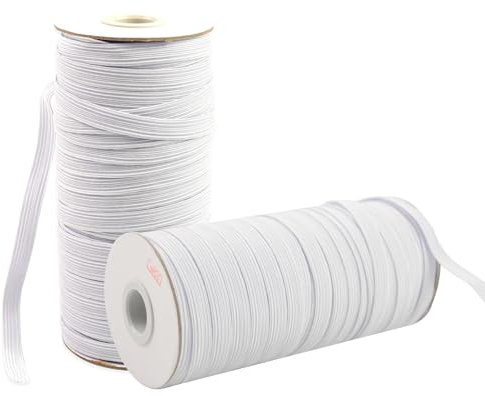 BOKFJBP Gummiband 9mm Breite Nähen-50 Meter Gummibänder Weiß Nähband Stoffband zum Haushalt DIY Bastelstoffe Hose-Nicht leicht verformbar