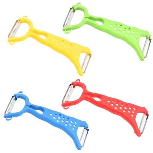 UBSIUH 4 Pieces Double-Head Peeler, Stainless Steel Peeler, Kitchen Tools, Manual Peeling Tools, Vegetable Cutter.