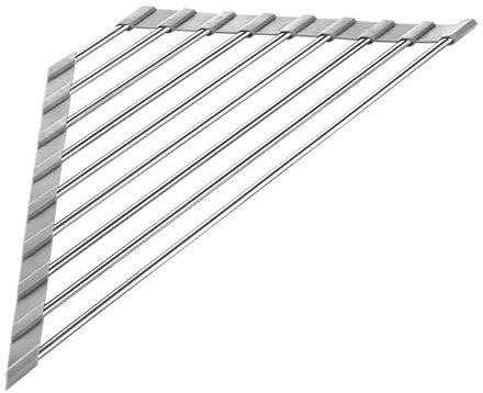 Lunaanda Escurreplatos Enrollable para Platos Triangular,Plegable Escurridor,Acero Inoxidable Escurreplatos sobre,sobre Fregadero Escurreplatos,Escurridor Multifuncional,para Organizador De Cocina