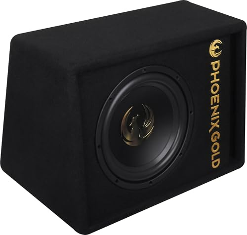 PHOENIX GOLD Z8AB 8″ Active Subwoofer with Enclosure 500W RMS – Compact Powered Car Subwoofer for Boot Installation, Universal Vehicle Fit