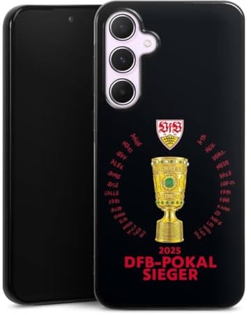 DeinDesign Silikon Hülle kompatibel mit Samsung Galaxy A55 5G Case schwarz Handyhülle VfB Stuttgart Pokal Offizielles Lizenzprodukt