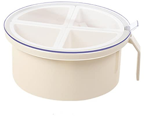 JINGYAN Spice Shakers Multi grid Seasoning Jar Seasoning Box Creative Storage Container Kitchen Transparent Seasoning Salt Pepper round Storage Box(Beige)