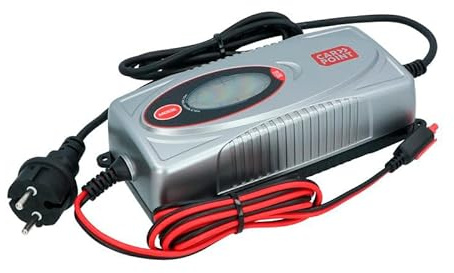 Carpoint Chargeur de batterie BX-2D 12V/24V 7.5 Ampère Lithium, Gris