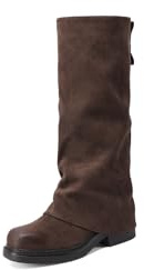 QUEEN HELENA Stivali Alti a Gambale Largo Donna X33-71 (Marrone, Taglia unica, Sistema Taglie Calzature EU, Adulto, Donna, Numero, Media, 37)