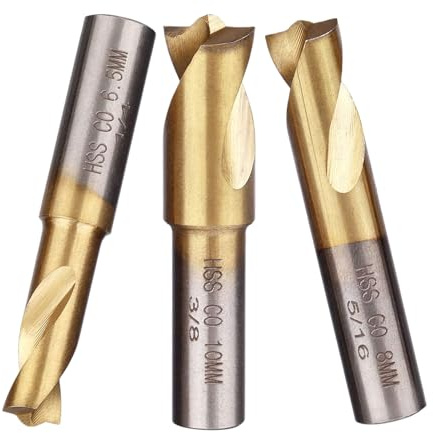 3pcs Spot Weld Drill Bits Set HSS Titanium Coated CO Cobalt Spot Weld Cutter Remover Tool 6.5mm 8mm 10mm
