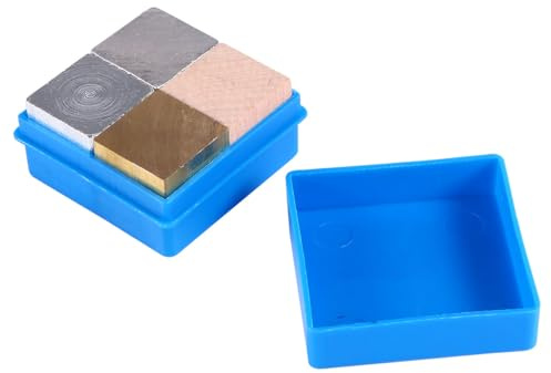 minkissy Materialdichte Würfel 4 Stück aus Kupfer Eisen Aluminium und Holz 2cm Kanten für Naturwissenschaftlichen Unterricht und Demonstrationen