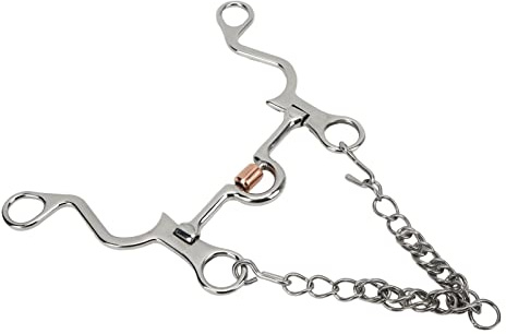 Naroote Mors Pelham Solide et Durable en Acier Inoxydable pour la Performance équestre, Mors Pelham à Bouche Articulée pour L'équitation (120MM)