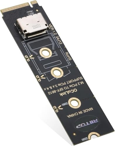 RIITOP NVMe-zu-SFF-8612-Adapter, M.2 NVMe PCIe 4.0 x4 zu OCuLink SFF-8611 4i Host Adapter für eGPU und SSD