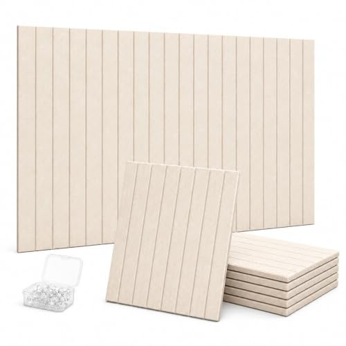 Gokemuak Filz Pinnwand 90 x 60 cm, 6er Set Beige | Selbstklebende Rückseite bohrfreie Montage Pinnnadeln inklusive flexible Anordnung für Fotos Notizen Vision Board