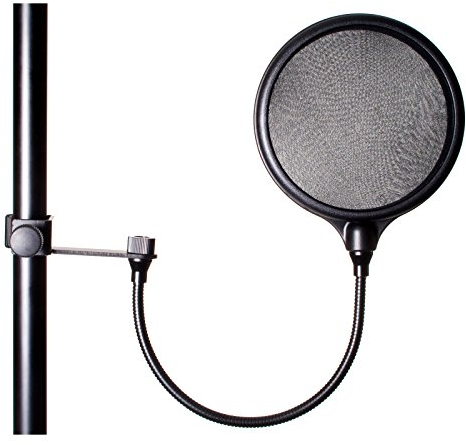 Fame Audio PF 150D Poppschutz, Hochwertiger Doppellagiger, Seidenbezogener Mikrofon-Popschutz, 15cm Durchmesser, Abschraubbarer Kopf, Kompakt, Klangneutral