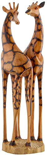 Holzgiraffe Giraffenpaar Afrika Deko Etana 42 cm Holz Giraffe Figur Holzfigur