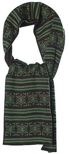 BASEFIELD Herren Schal Strickschal Norwegermuster schwarz grün