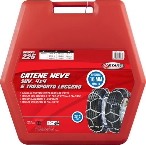 Start 16MM zweiteiliges Schneekettenset der Gruppe 225 für Geländewagen und leichte Transportfahrzeuge