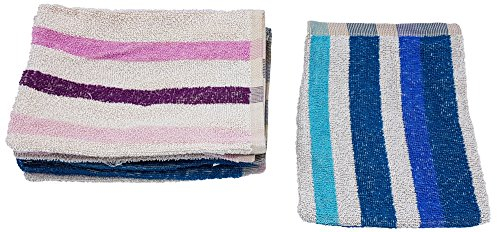 Ilkadim 8 Stück Waschhandschuhe 100% Baumwolle, 20 x 16cm, Waschlappen (Mehrfarbig gestreift)