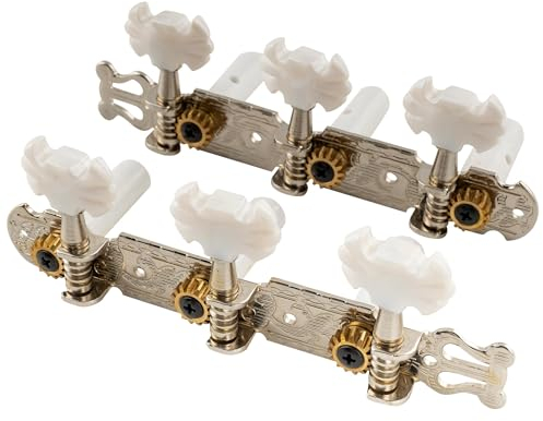 Musiclily Pro 3 auf einer Platte Lyra Style Mechaniken Set für Konzertgitarre,Nickel Schmetterlingsknopf