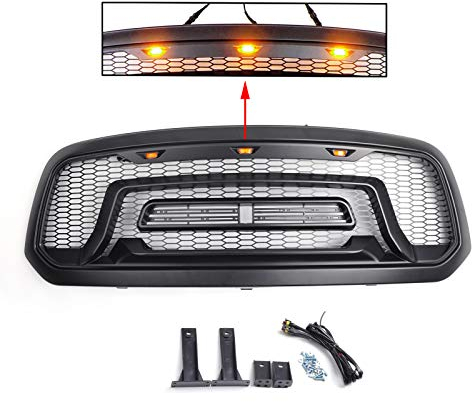 Areyourshop Kühlergrill, ABS-Kunststoff, Wabengitter, für Ram 1500 2013-2018