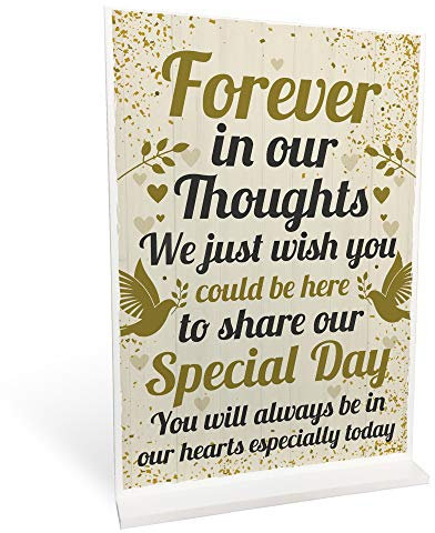 RED OCEAN Wedding Memory Memorial Table Decoration Standing Plaque Wedding Decoration Keepsake