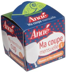 Coupe menstruelle Taille M - Taille 2 - Flux Normaux avec Sac en Coton Bio de chez Anaé Fabriquée en France