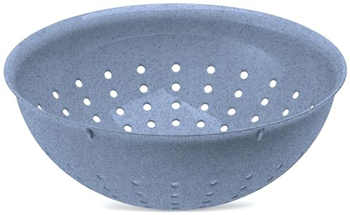 Koziol PALSBY M & L Seihe 2 & 5 Liter | Sieb für Salat, Nudeln, Gemüse und Obst| bruchfest, stapelbar, biozirkulärer Kunststoff, spülmaschinengeeignet | Küche, Haushalt (organic blue, 2 Liter)