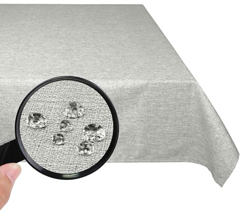 Valia Home Tischdecke mit Teflonbeschichtung für Innen- & Außenbereich Wasser- & Schmutzabweisend Dank verlässlichem Lotuseffekt (grau, 130 x 160 cm)