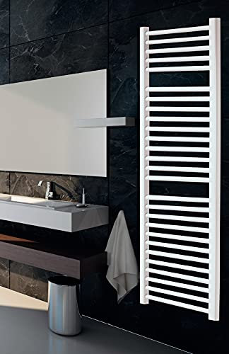 Radiador Toallero Salida Lateral Circuito de Agua Clasic Blanco 800x500x500 mm con vávlula y detentor Secatoallas para Baño con Toma Lateral para Tubo de Cobre de 15 o Tubo Multicapa o Pex de 16