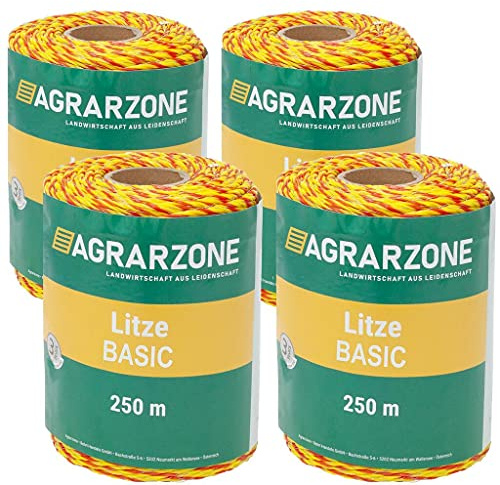 Agrarzone Weidezaunlitze Basic 1000m gelb-orange Elektrozaun Weidezaun