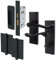 EAI Black Victorian Scroll Bathroom Door Handle Set | 1 Pair of Matt Black Internal Lever Handles on Backplate with Hinges (76mm) & Lock (64mm)