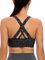 RUNNING GIRL Sport-BH für Damen, überkreuzte Rückseite, gepolsterte Träger, Sport-BHS, mittlere Unterstützung, Yoga-BH mit abnehmbaren Körbchen, A-Leopardenmuster, Large
