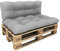 POKAR Set di Cuscini per Europallet Idrorepellente da 2 pezzi: 1x 120x80 + 1x 120x40, per Divano da Giardino, schiuma fredda, senza Pallet, Grigio