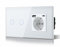 BSEED Schuko Lichtschalter mit Steckdose Unterputz 2 Fach 1 Weg Lichtschalter + 3 in 1 Steckdose mit 2.1 A USB Ladeleistung und Type C Adapter Aufladestation Verlängerungssteckdosen Glas 157mm Weiß