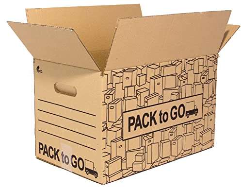 Pack de 20 Cajas de Cartón grandes para Mudanza y Almacenaje | Resistentes, reforzadas y Versátiles para Organizar tus envíos, empaquetar. (Pack 20 Cajas 50x30x30 cm.)